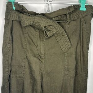 Calvin Klein Paperbag waist pants green small petite